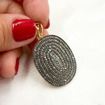 Load image into Gallery viewer, DP012. Diamond Sterling Silver Oval Pendant
