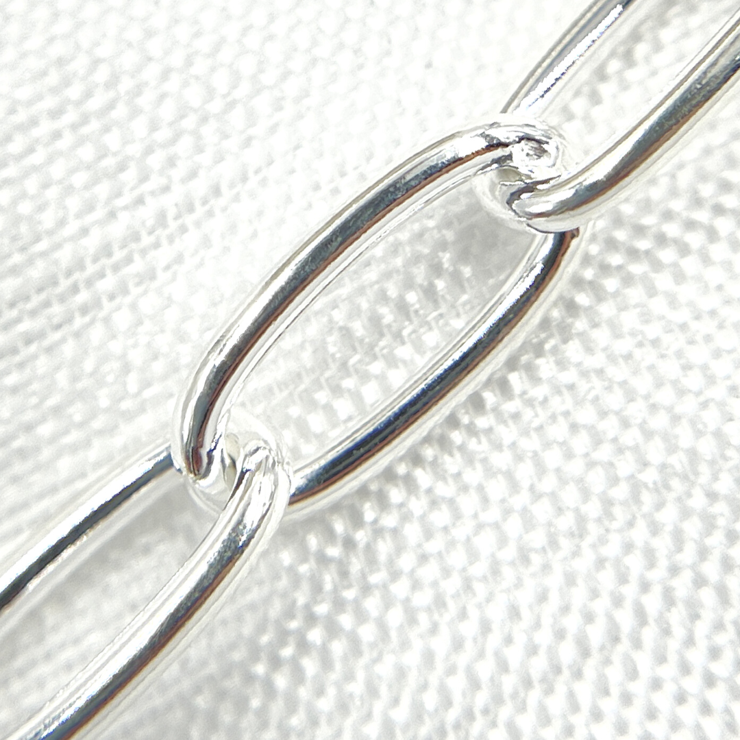 925 Sterling Silver Oval Cable Link Chain. V14SS