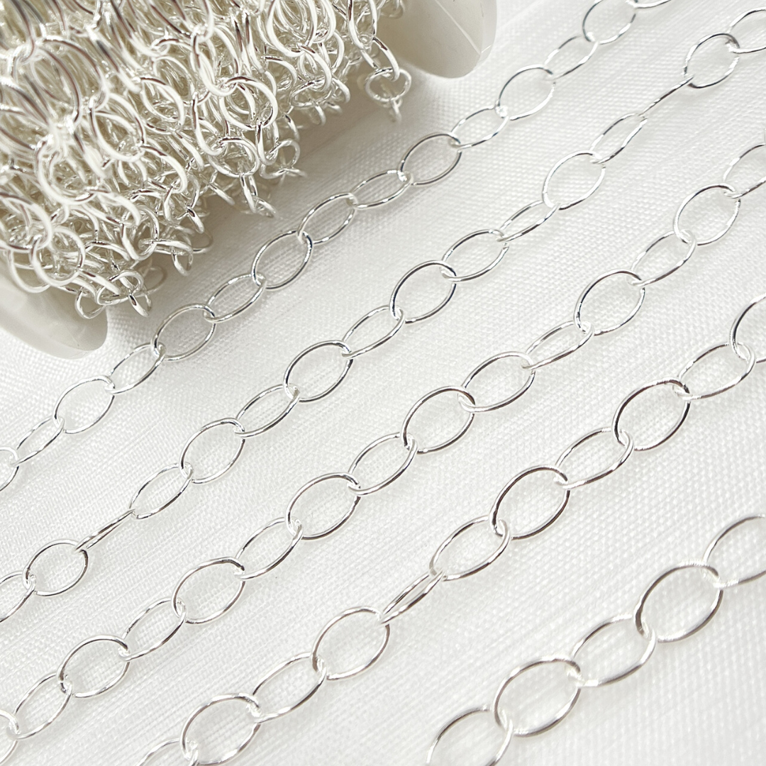 925 Sterling Silver Oval Link Chain. V106SS