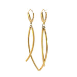 Load image into Gallery viewer, 15850018486. 14K Solid Gold Smooth and Textured Tube Hollow Dangle Leverback Earrings
