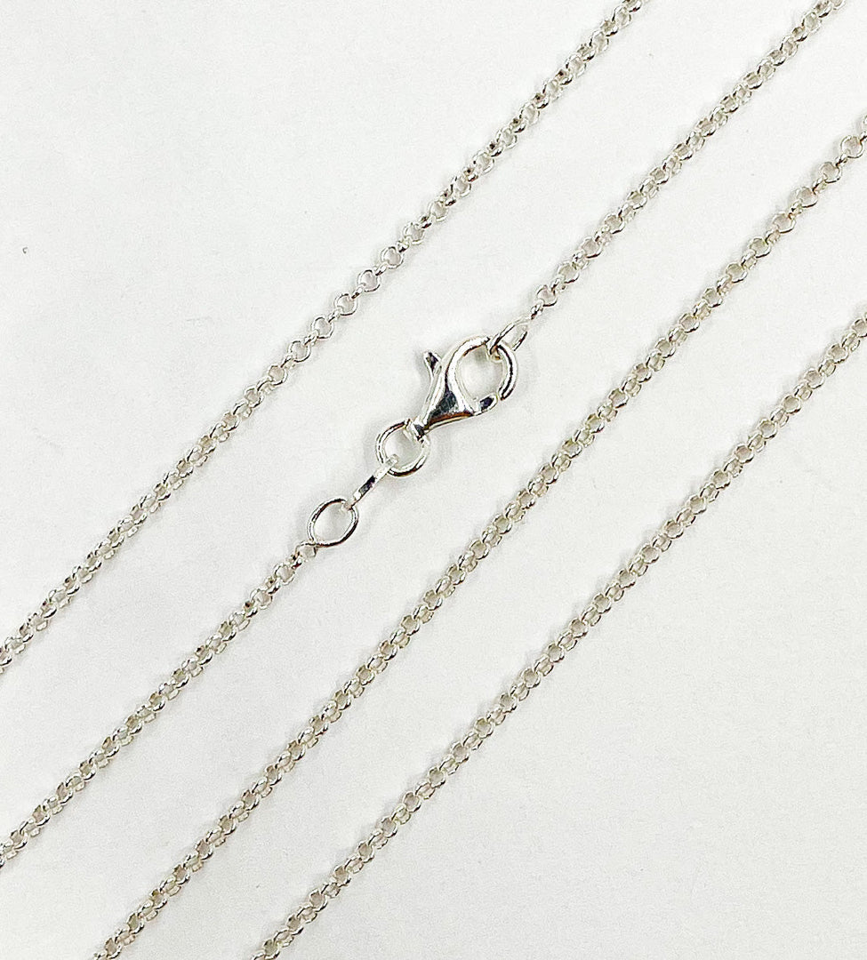 12Necklace. Sterling Silver 1 mm Round Link