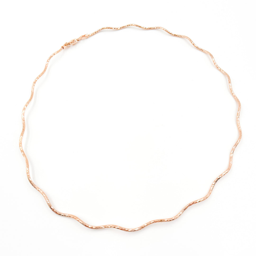 Buy Now Silver Rose Gold Plated Snake Omega Necklace