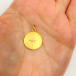 Load image into Gallery viewer, 14K Solid Gold Circle Star Pendant with Diamonds. GDP333
