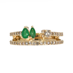 Load image into Gallery viewer, 14k Solid Gold Diamond and Emerald Spiral Ring. CR96470EM4X3
