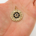 Load image into Gallery viewer, 14K Gold Star Round Pendants
