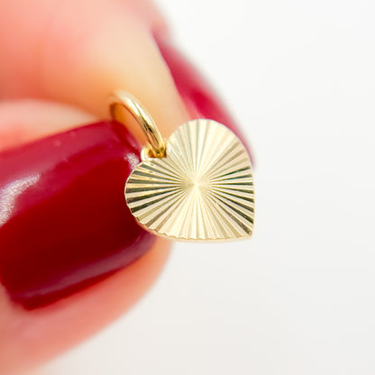 14K Solid Gold Heart Shape Charm