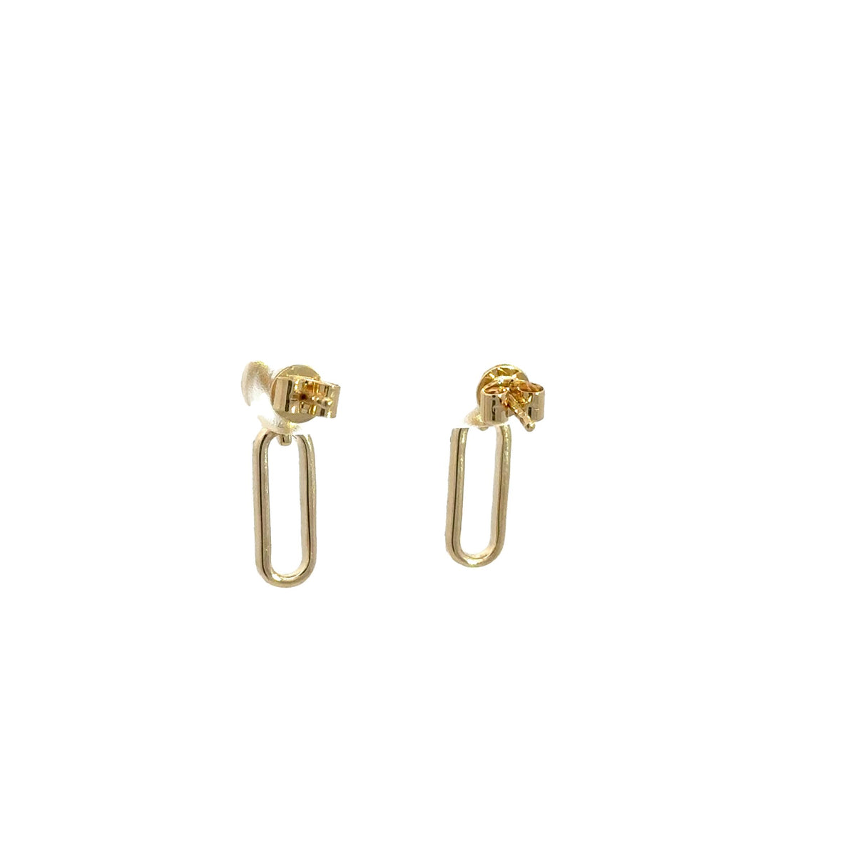 ER416416Y. 14k Solid Gold Diamond Dangle Ovals Earrings