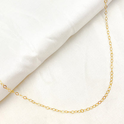Solid Gold Rhomb Link Necklace