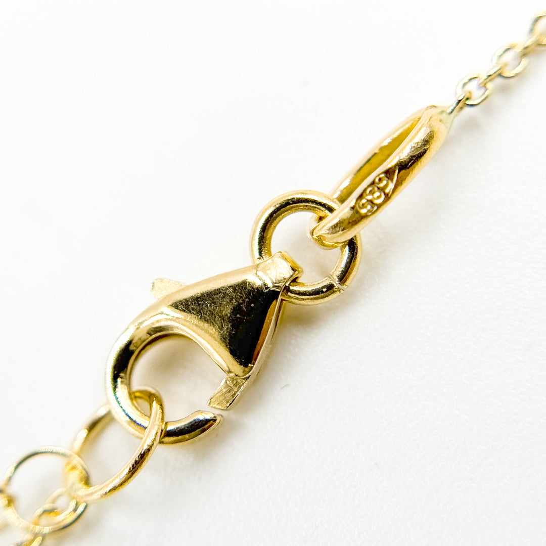 NKSET778. 14k Solid Yellow Gold Marina Link Necklace