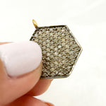 Load image into Gallery viewer, DC416. Diamond Sterling Silver Hexagon Pendant
