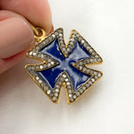 Load image into Gallery viewer, DP286A. Diamond Sterling Silver Cross Enamel Pendant
