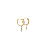 Load image into Gallery viewer, EHD56501. 14k Solid Yellow Gold Diamond Dangle Star Hoops
