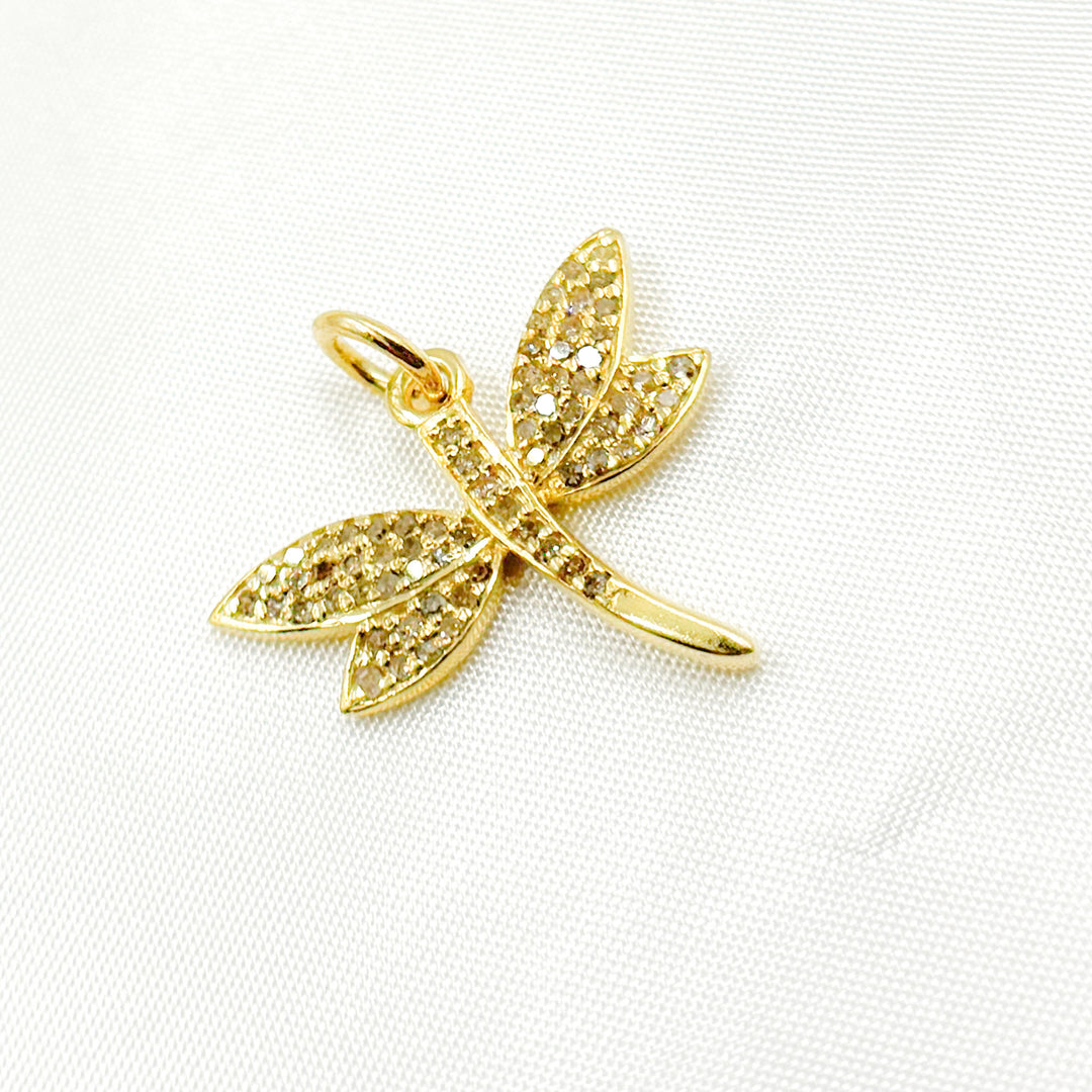 DC419. Diamond Sterling Silver Dragonfly Pendant