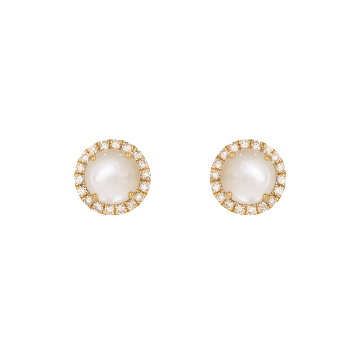 EFC53055PL. 14k Solid Gold Diamond and Gemstone Round Stud Earrings