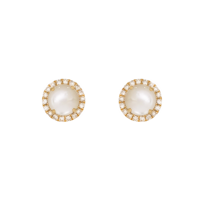 EFC53055PL. 14k Solid Gold Diamond and Gemstone Round Stud Earrings