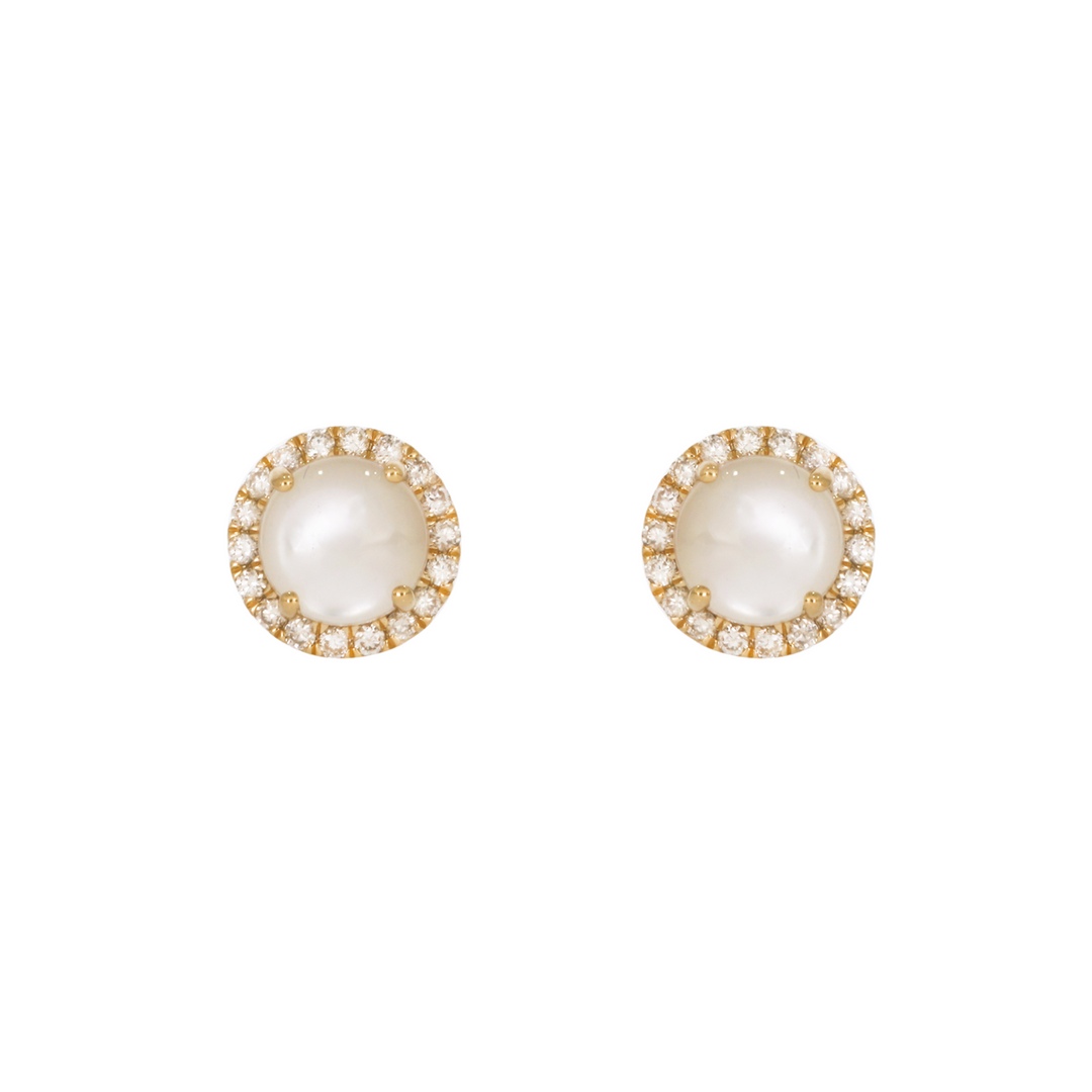 EFC53055PL. 14k Solid Gold Diamond and Gemstone Round Stud Earrings