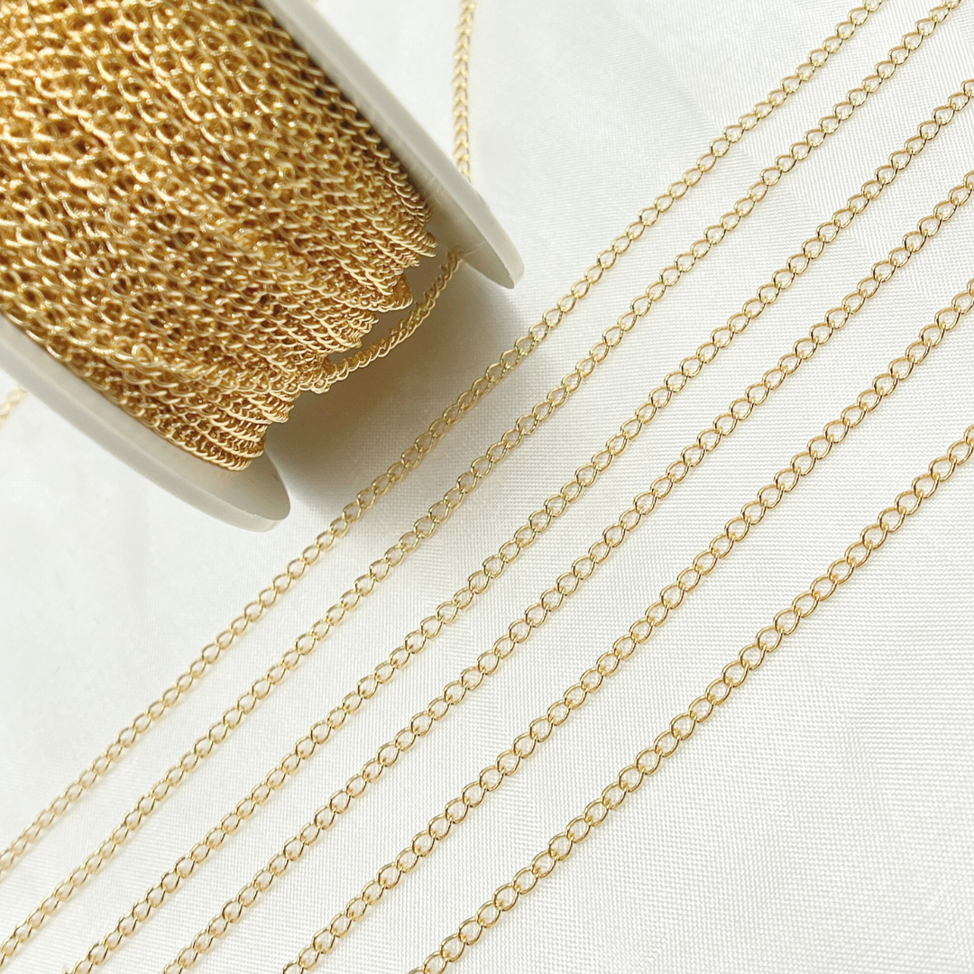 14k Yellow Gold Filled Cable Link Chain. V207GF