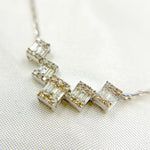 Load image into Gallery viewer, 14K Solid Gold Diamond Five Rectangles Necklace. TJ0007
