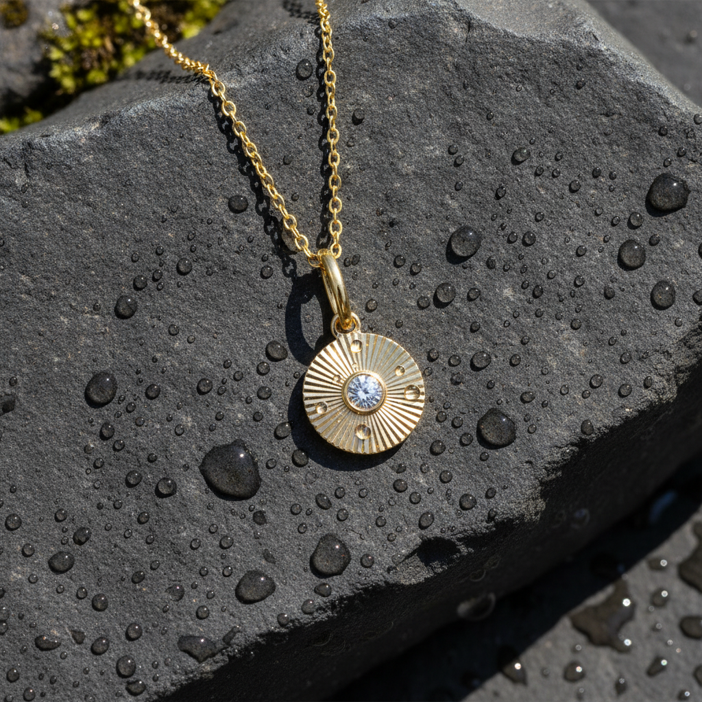 PFA33295. 14K Solid Gold Diamond Necklace