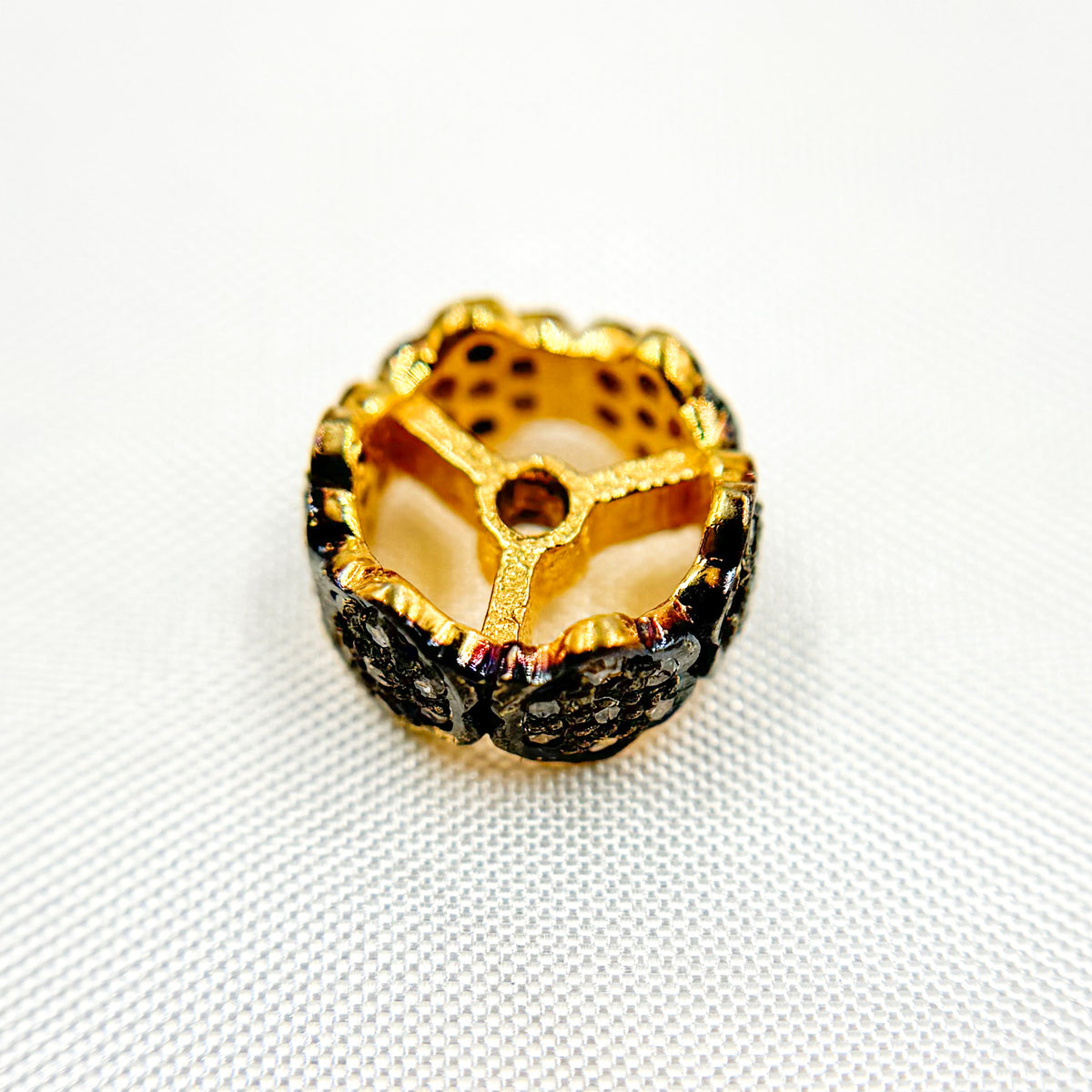 DC741. Diamond Sterling Silver Spacer Bead