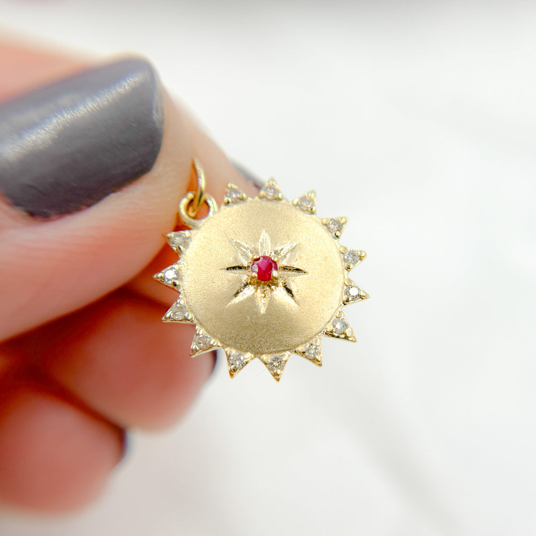 GDP375. 14k Solid Gold Sun Charm
