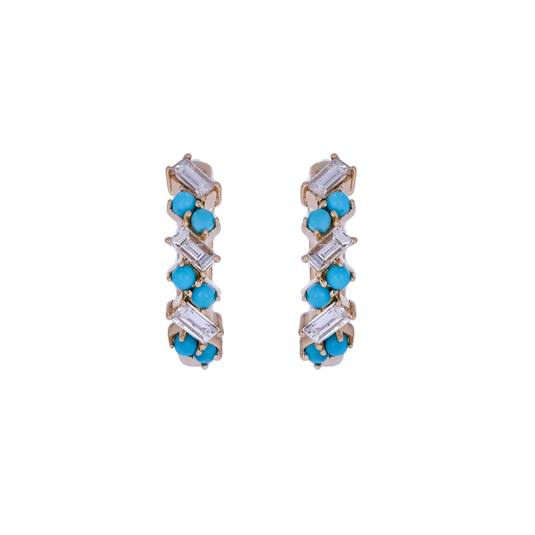 EHF57672. 18K Solid Gold Diamond & Gemstone Earrings