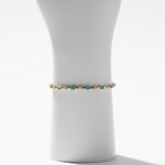 Load image into Gallery viewer, BFH60606TQ. 14K Solid Gold Diamond and Turquoise Fancy Bracelet