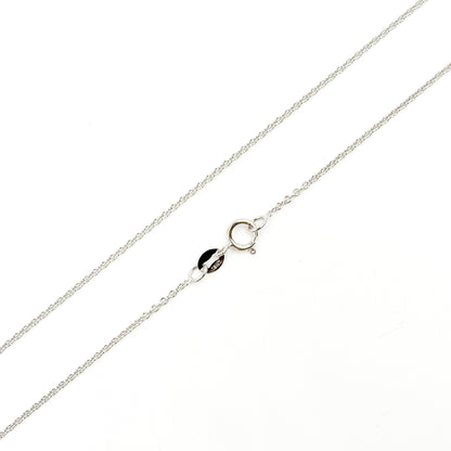 030RFLGWG18K. 18K Solid White Gold Cable Link Chain