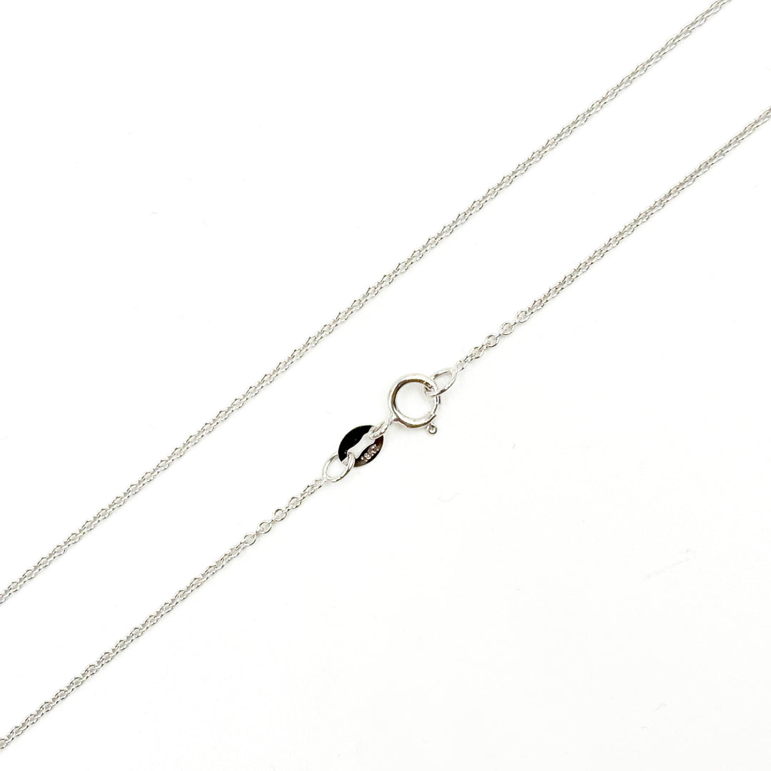 030RFLGWG18K. 18K Solid White Gold Cable Link Chain