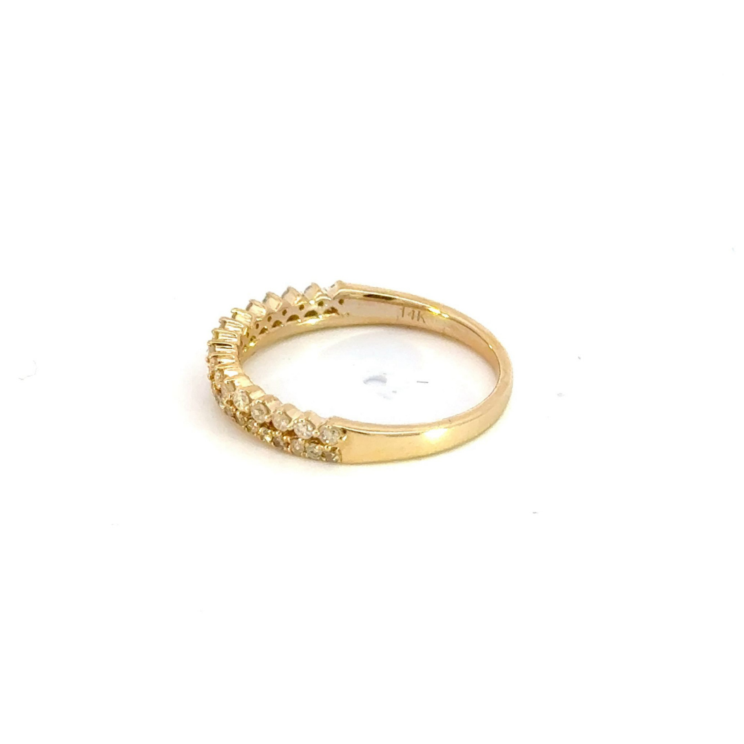 14k Solid Yellow Gold Diamond Ring. RAF01448