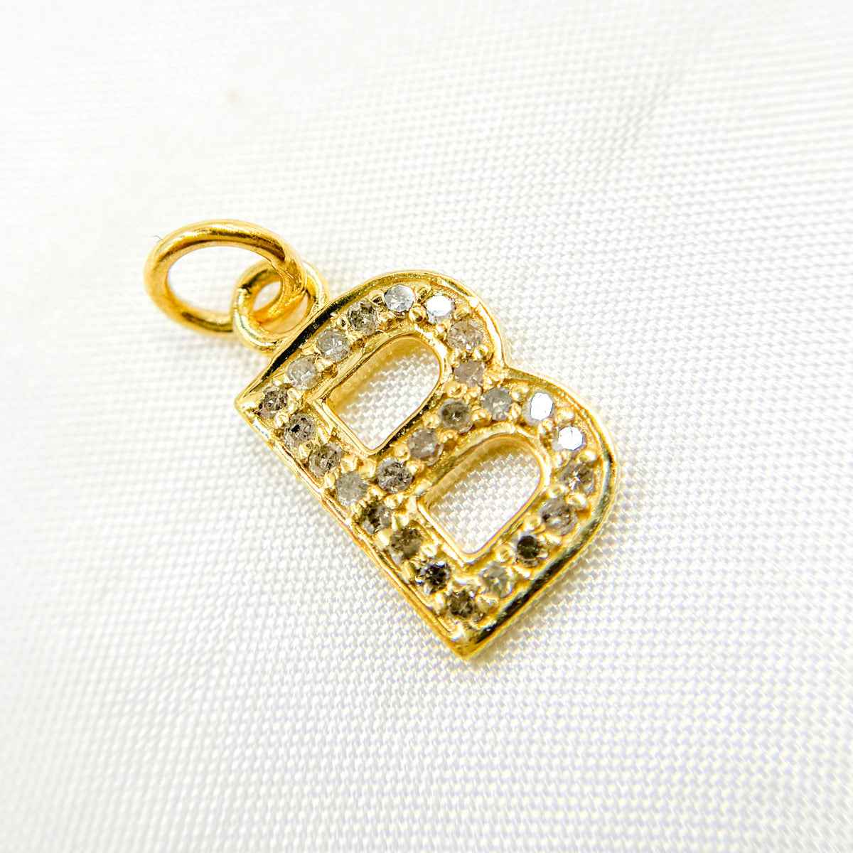 DC176. Diamond Sterling Silver Letter "B" Charm
