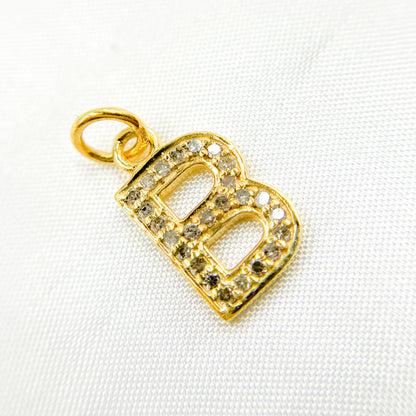 DC176. Diamond Sterling Silver Letter "B" Charm