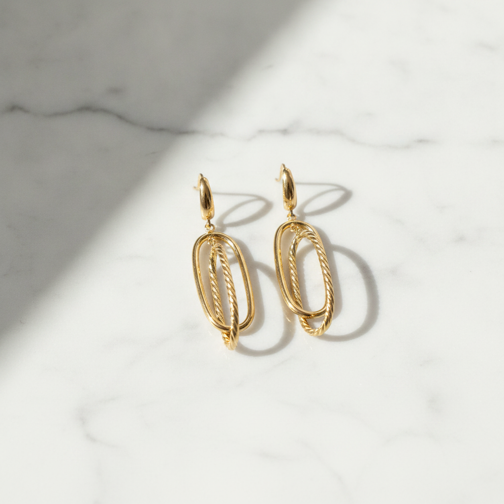 15850022130. 14K Solid Gold Smooth and Textured Tube Hollow Oval Dangle Leverback Earrings