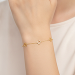 Load image into Gallery viewer, BRSET742. 14k Solid Yellow Gold Clover Link Bracelet