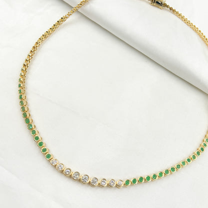 NFK70973EM. 14K Solid Gold Diamond Fancy Necklace