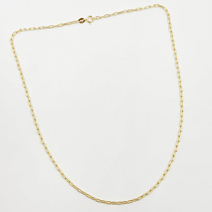 058FLCL218K. 18K Solid Yellow Gold Paperclip Link Chain
