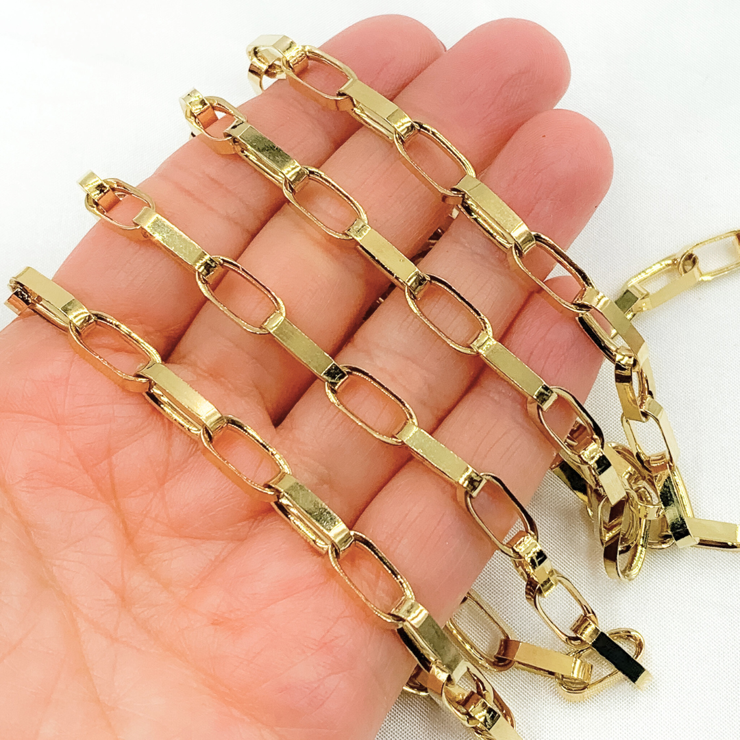 Gold Plated 925 Sterling Silver Flat Oval Link Chains