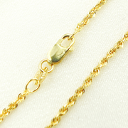 14K Solid Yellow Gold Rope Chain
