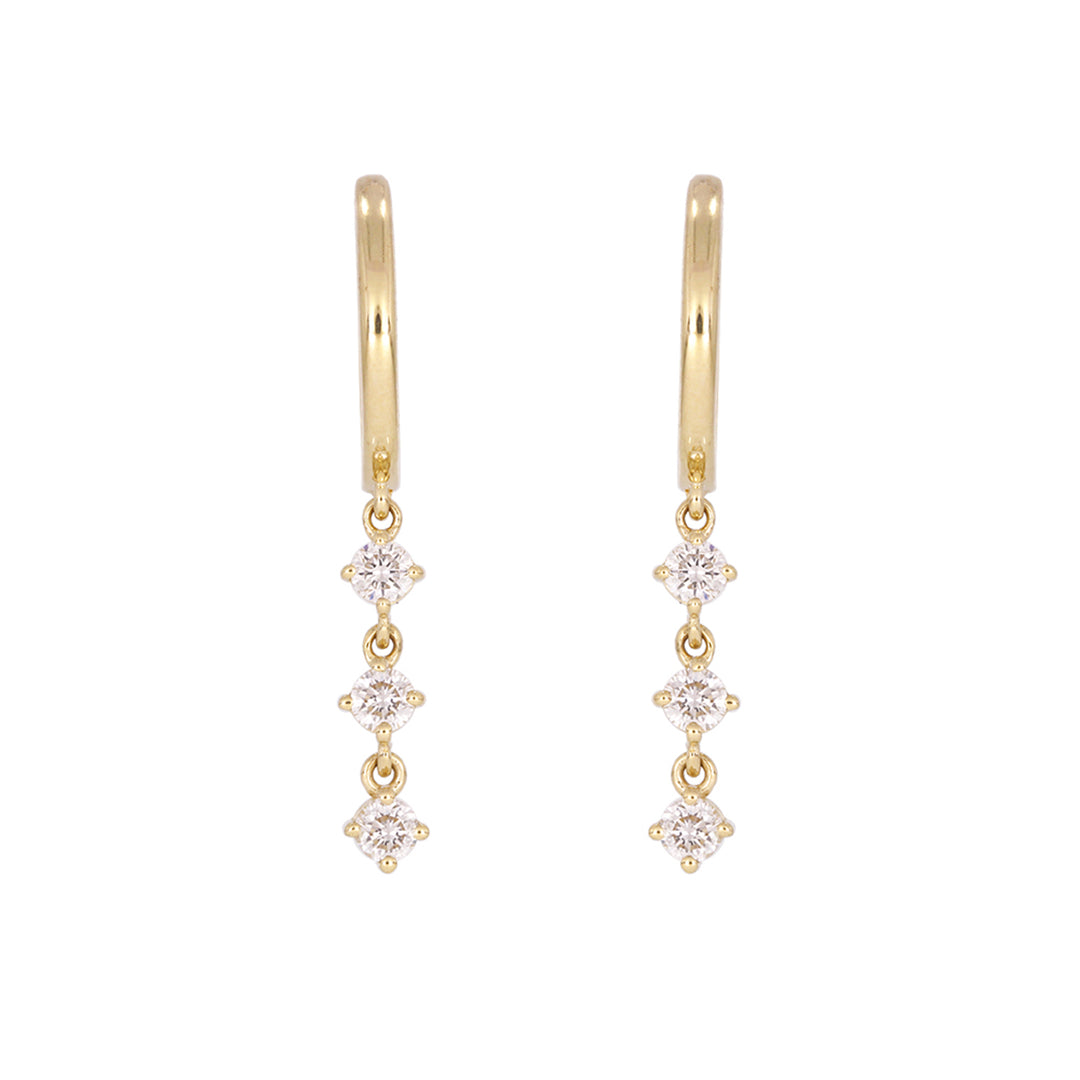 EFF53440. 14K Solid Gold with Diamonds Dangle Earrings
