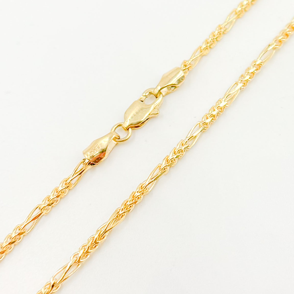 14K Gold Round Figaro Link Chain