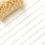 Load image into Gallery viewer, XM/1003K/SP. 14K Gold Filled and Sterling Silver Knurled Link Chain – Long &amp; Short Pattern