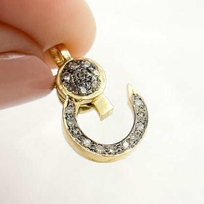 Diamond Sterling Silver Round Trigger Clasp