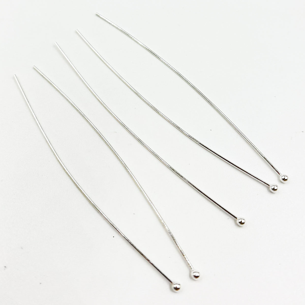 White Sterling Silver Ball 2 Inch Headpin