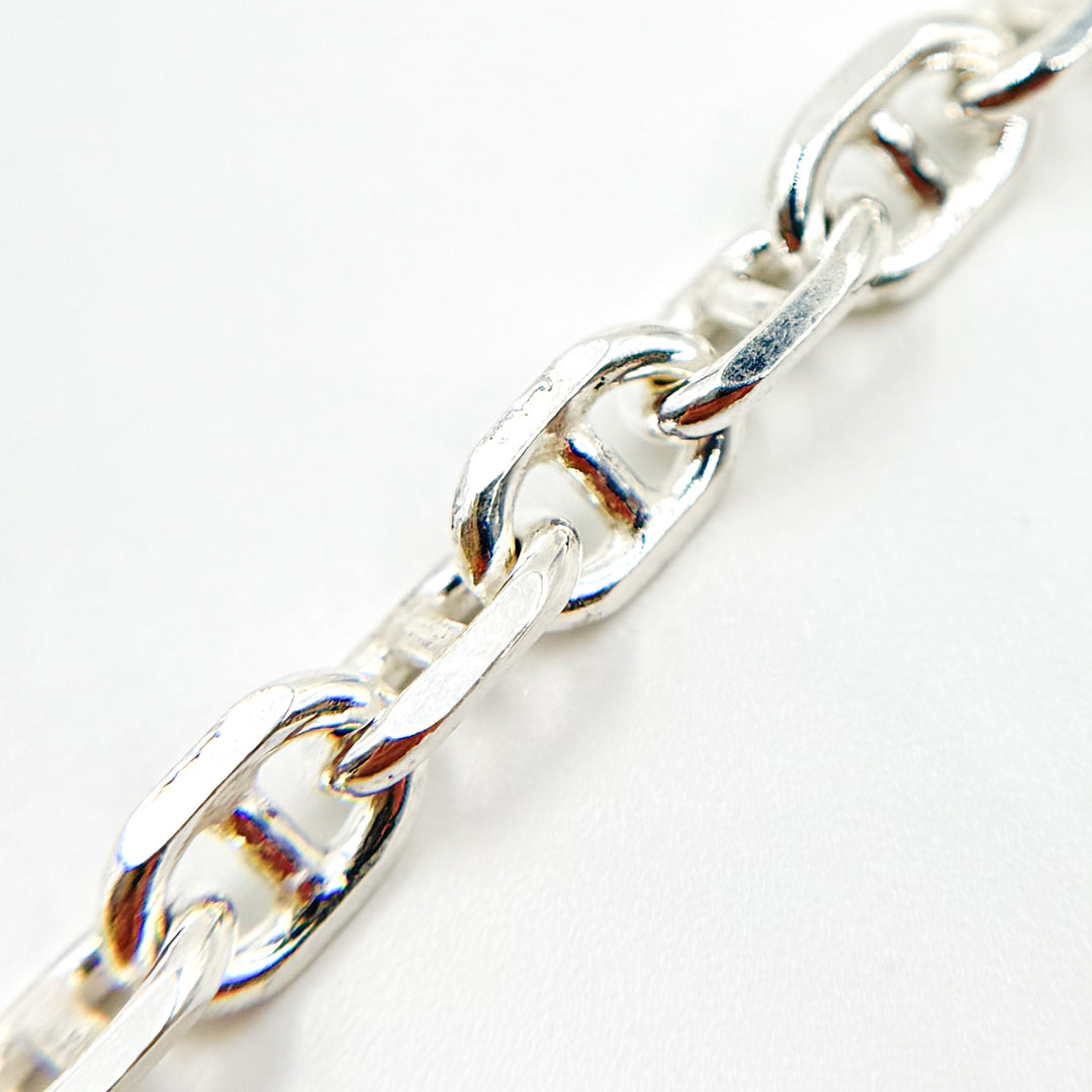 Y10SS. Sterling Silver Diamond Cut Marina Chain