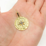 Load image into Gallery viewer, DP713. Diamond Sterling Silver Round Star Pendant
