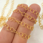 14K Gold-Filled Twisted Round Link Chains