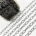 Load image into Gallery viewer, V274BR. Black Rhodium Sterling Silver Smooth Oval Link Chain