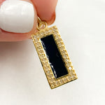 Load image into Gallery viewer, DC097A. Diamond Sterling Silver Rectangle Enamel Pendant
