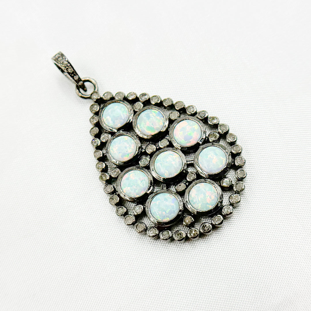 DSP05. Diamond Silver Gemstone Drop Pendant