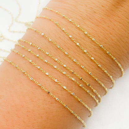 14K Solid Gold Satellite Chain
